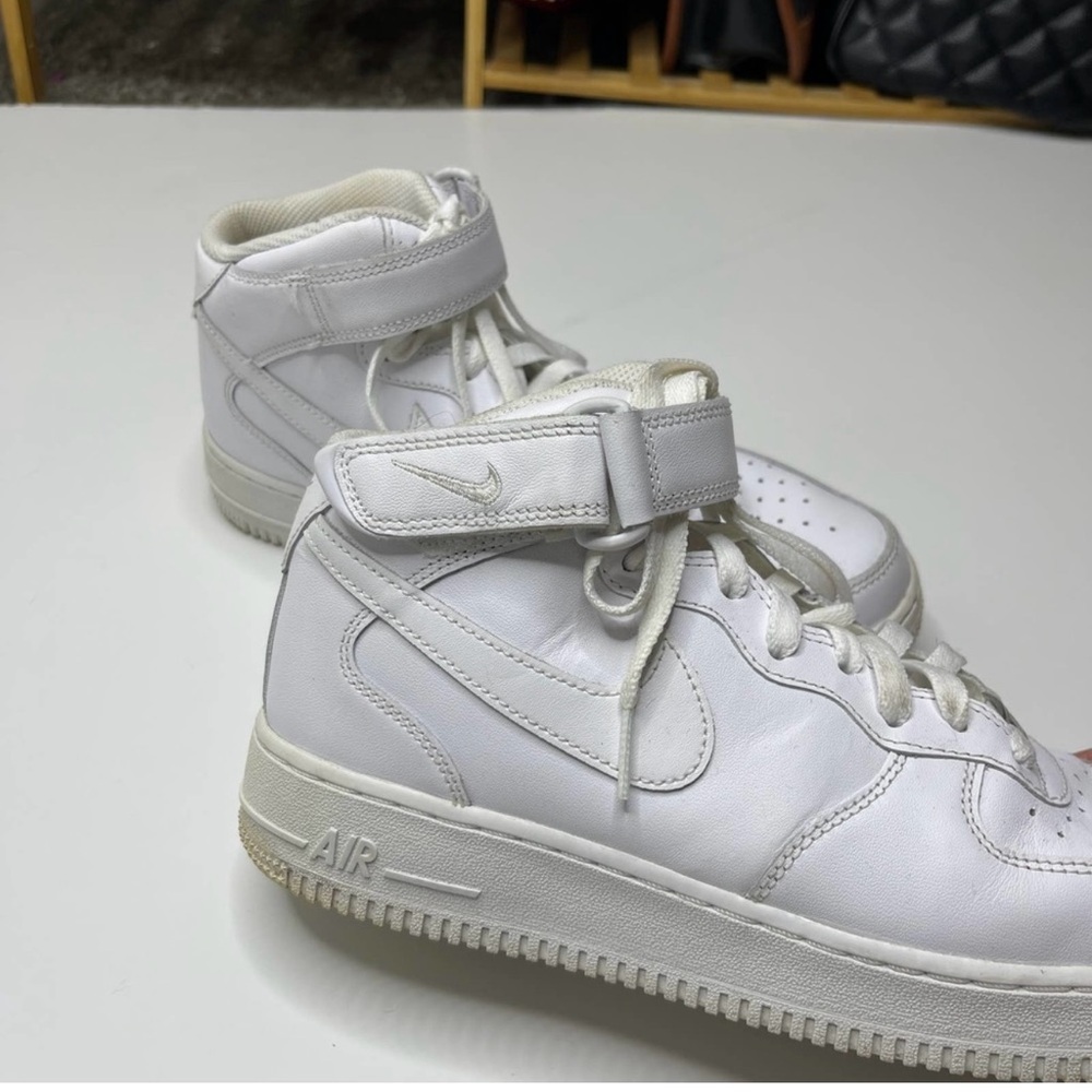 White Nike Air Force 1 Mid Triple Sneakers
